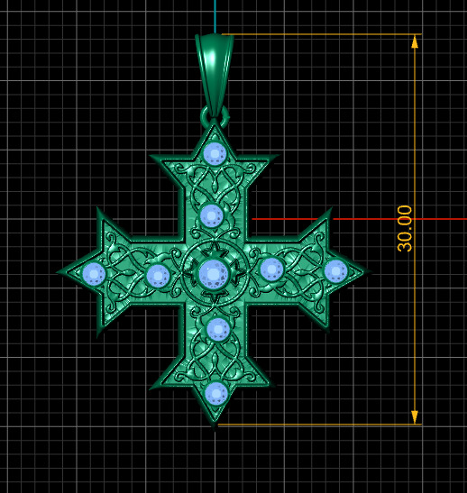 Byzantine Cross  PANDANT 3D PRINTABLE MODAL  3D print model_4