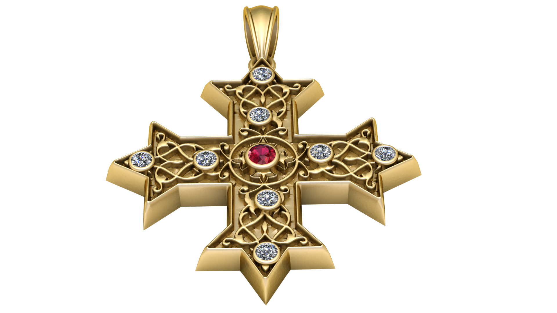 Byzantine Cross  PANDANT 3D PRINTABLE MODAL  3D print model_1