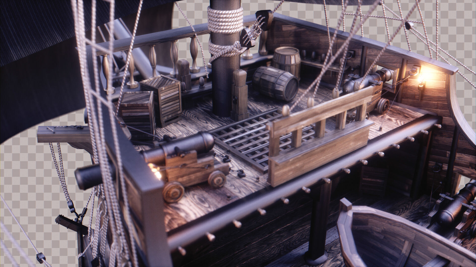 Pirate Ship Low-poly 3D model_9