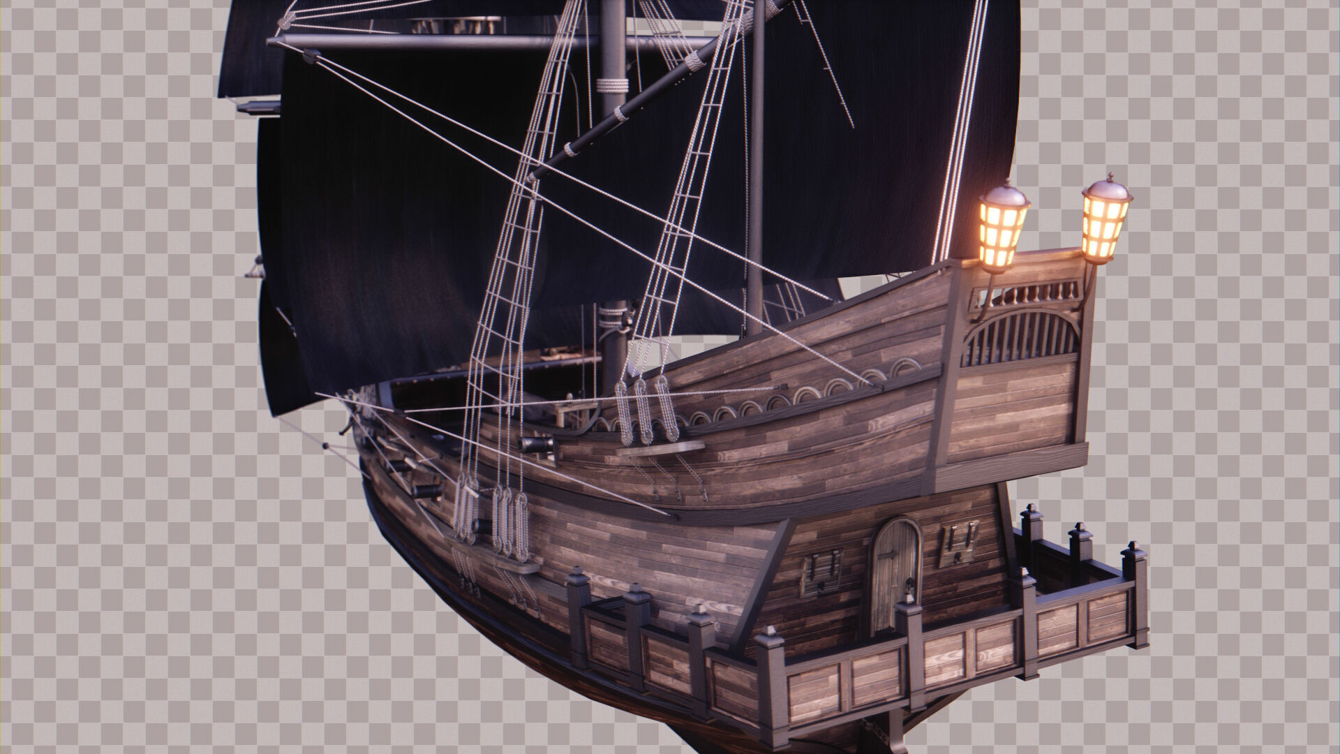 Pirate Ship Low-poly 3D model_5