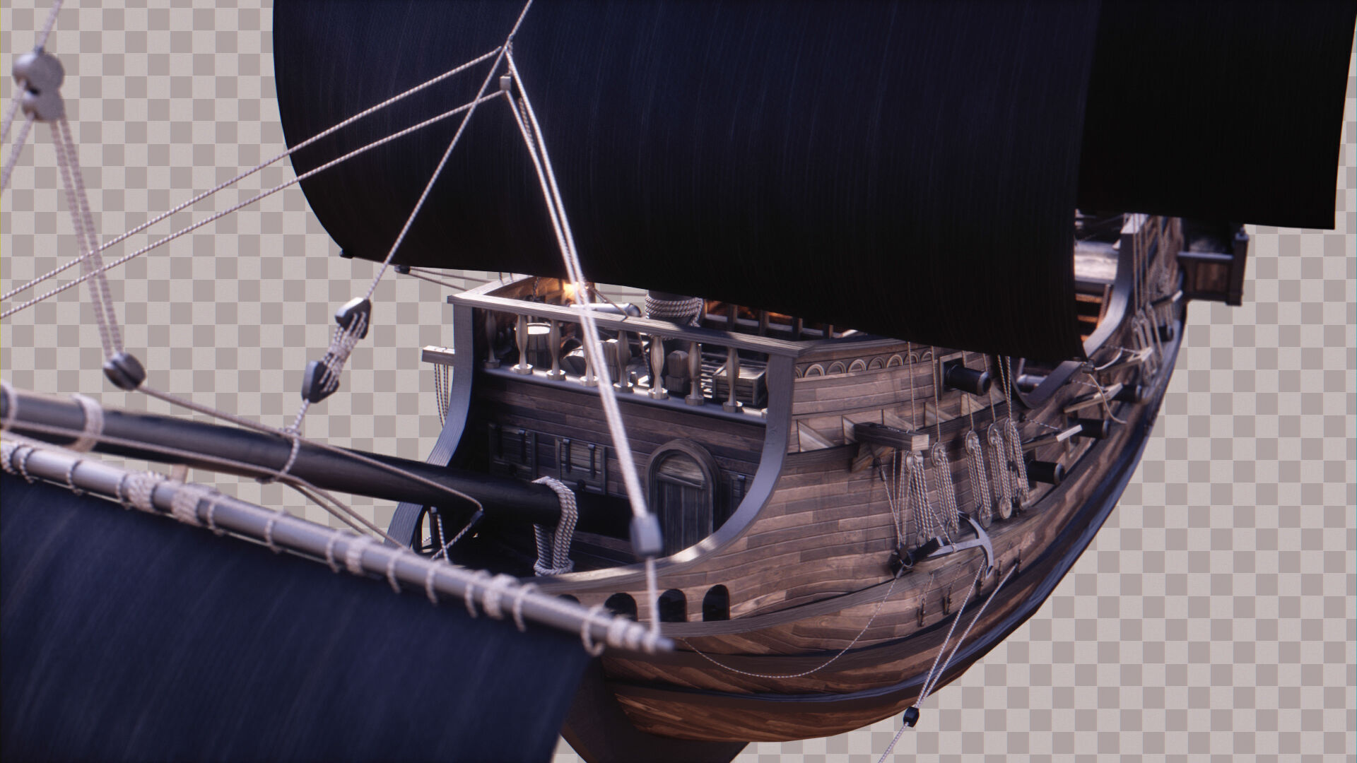 Pirate Ship Low-poly 3D model_7