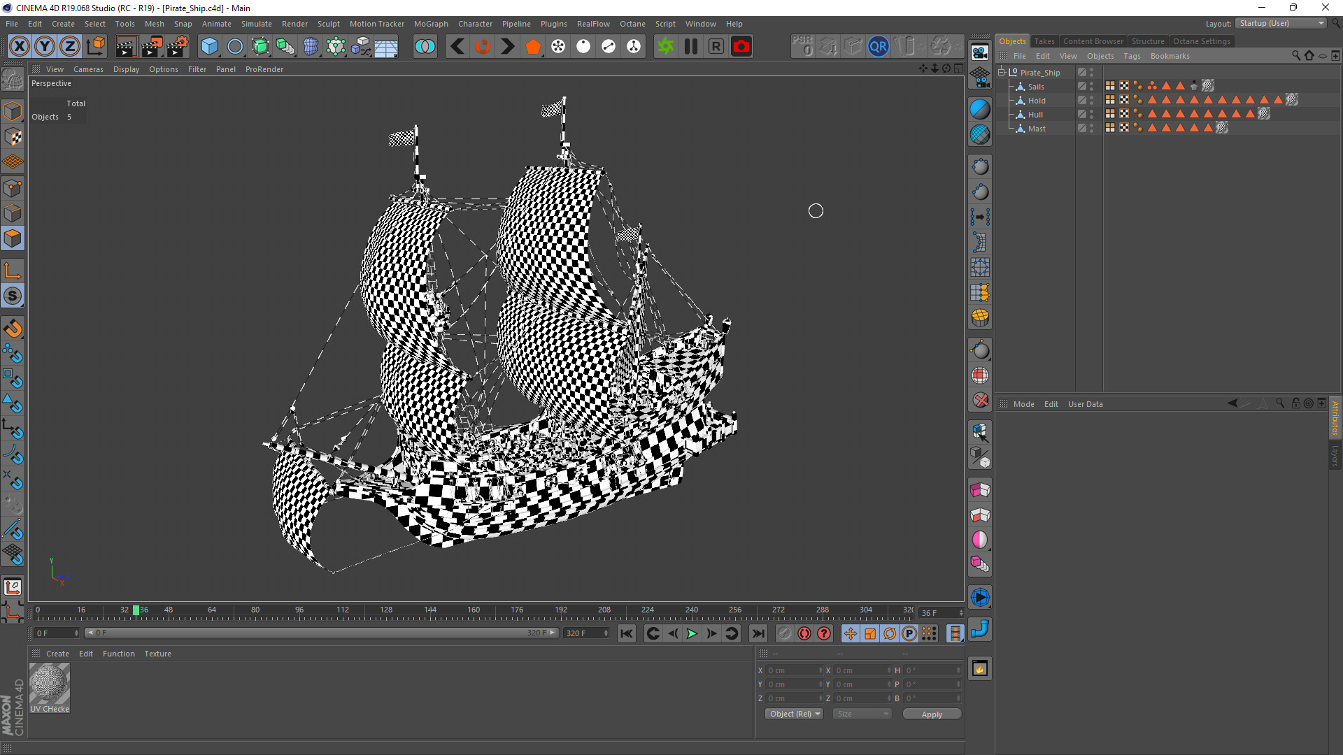 Pirate Ship Low-poly 3D model_13