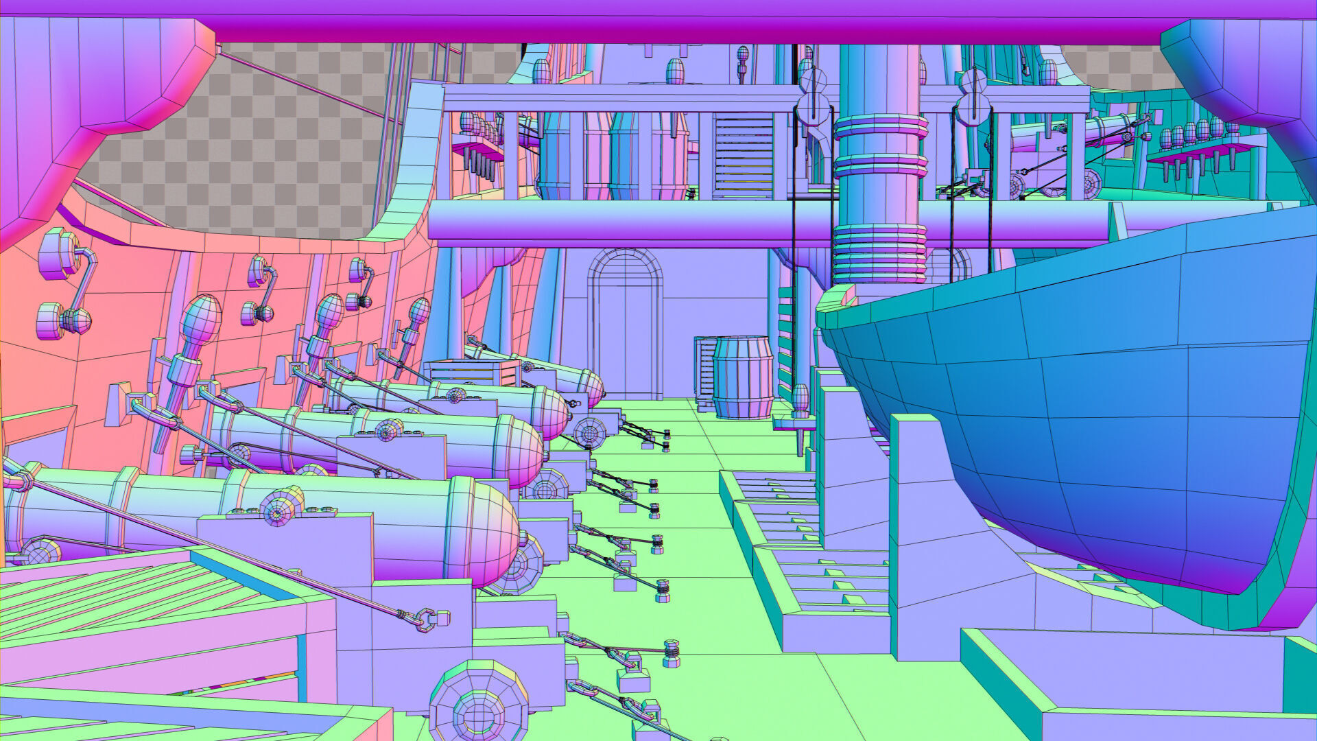 Pirate Ship Low-poly 3D model_11