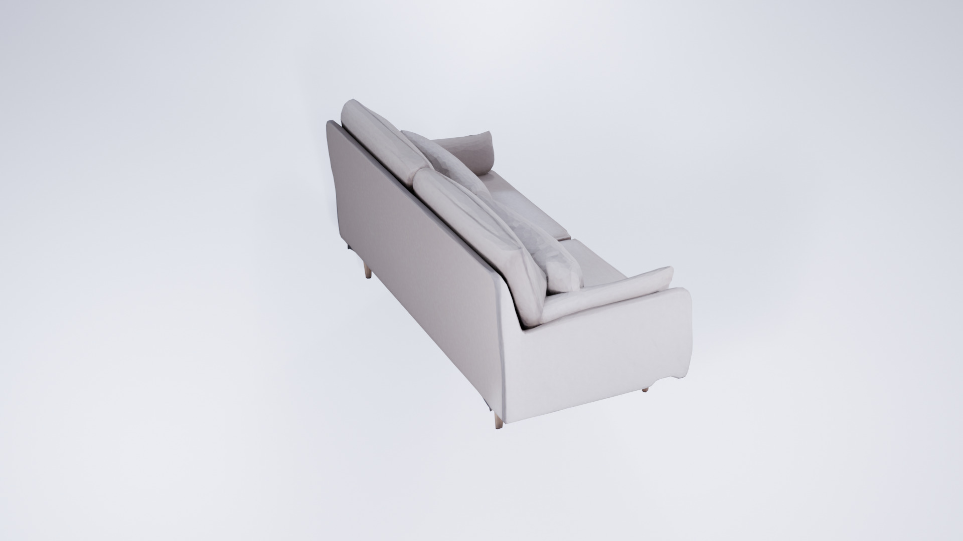 Low Poly Daybed Sofa - static Modern Lounger 3D model_3