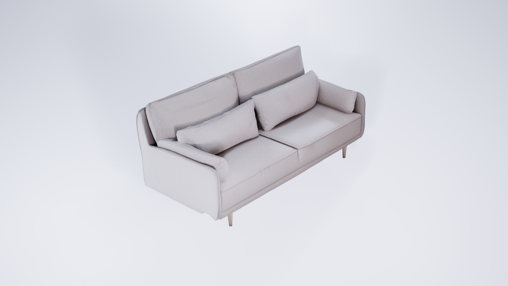 Low Poly Daybed Sofa - static Modern Lounger 3D model_2