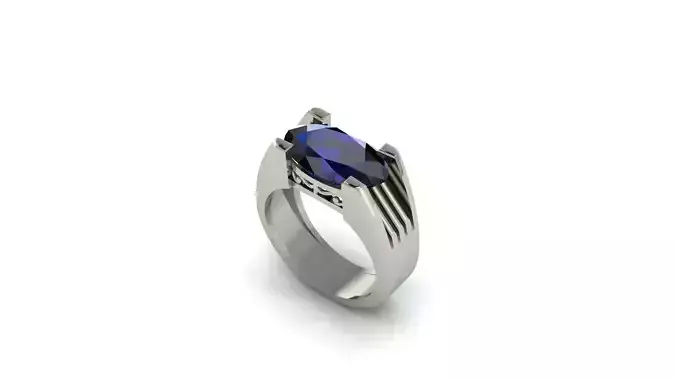 Sapphire Signet Ring 3D print model