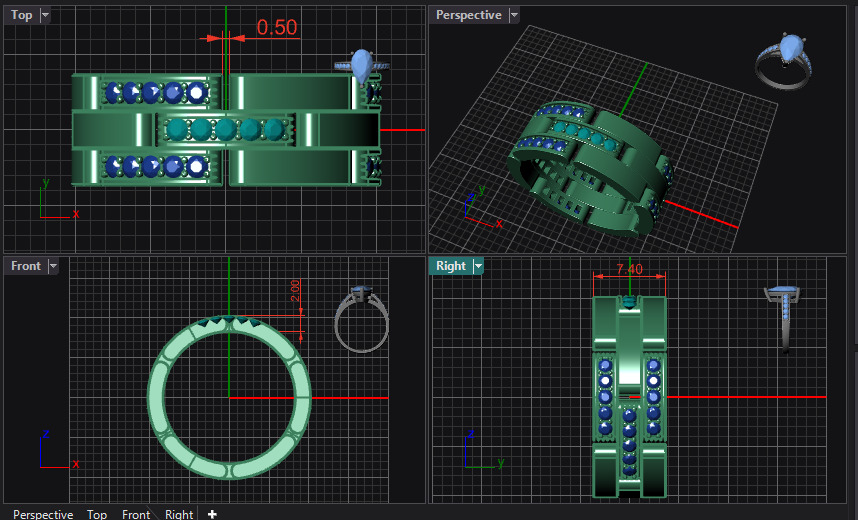 Rings Maillon Panthere All Sizes Collection Version2 3D model 3D print model_3