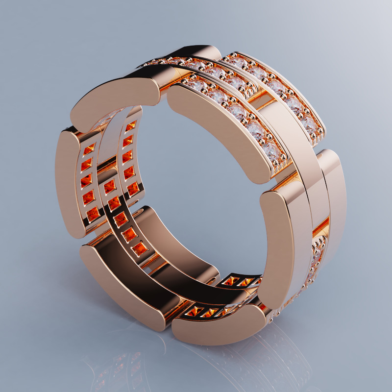 Rings Maillon Panthere All Sizes Collection Version2 3D model 3D print model_1