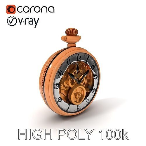 Vintage Steampunk Pocket Watch Model Pack Low-poly 3D model