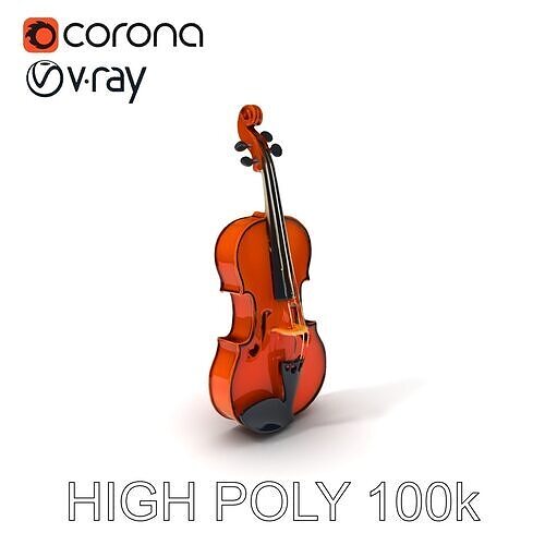 Realistic Violin D Model Pack Low-poly 3D model
