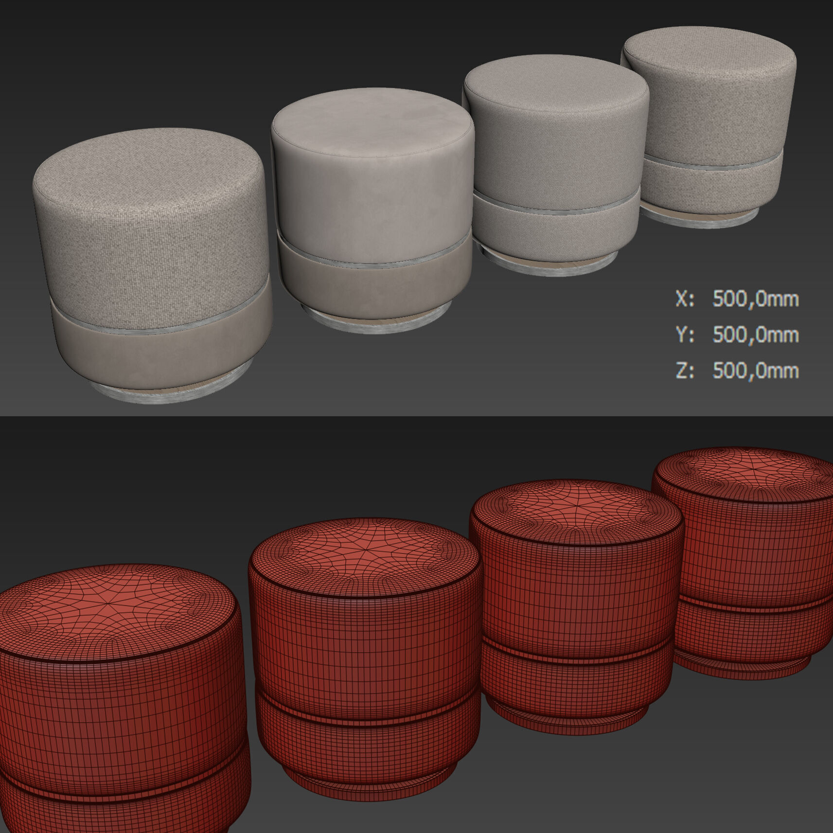 Parma Ottoman By Frato 3D model_5