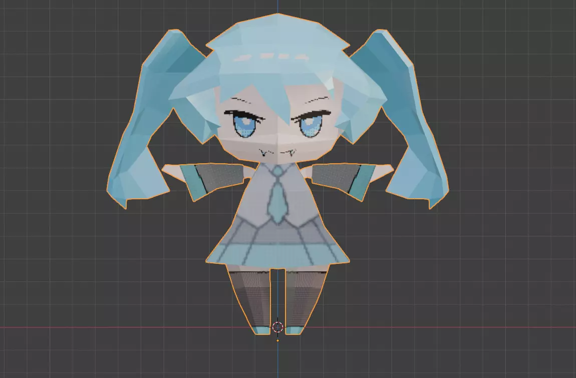 Low poly Hatsune Miku Free low-poly 3D model_0