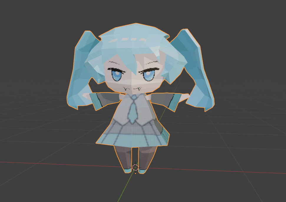 Low poly Hatsune Miku Free low-poly 3D model_1