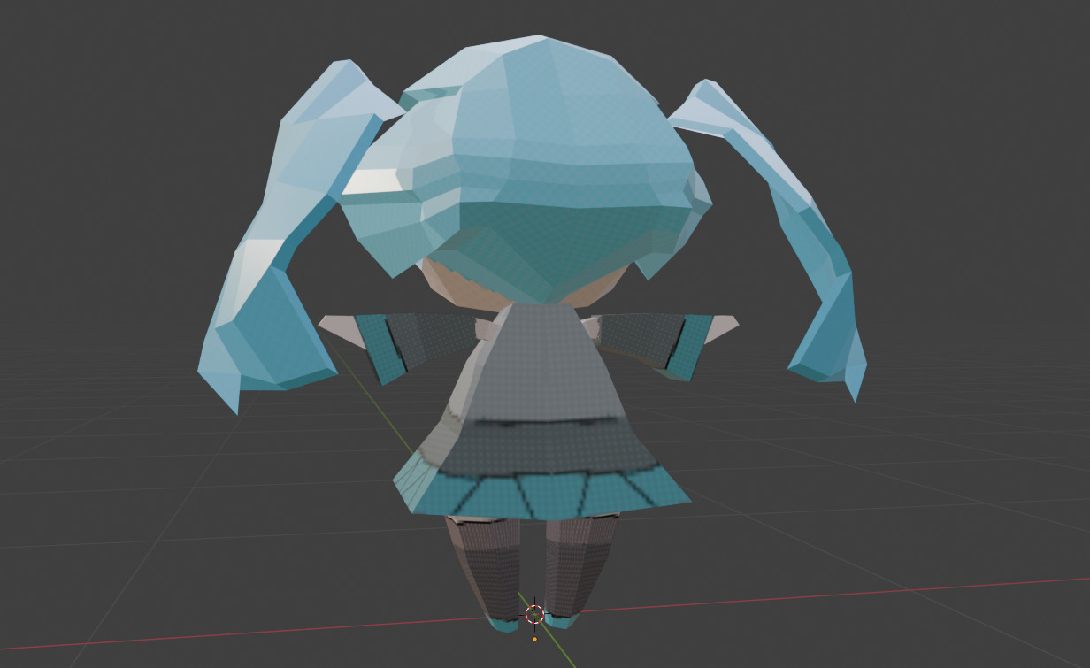 Low poly Hatsune Miku Free low-poly 3D model_2