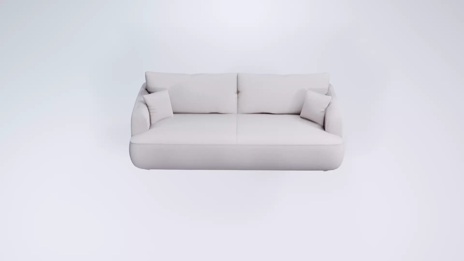 Low Poly Modern Fabric Sofa 3D model_0