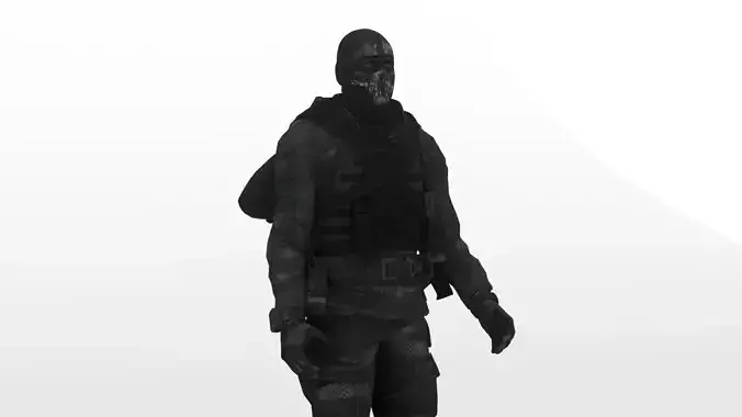 Elite Spec Ops Soldier 3D Model Game Ready Rigged Textured Low-poly 3D model
