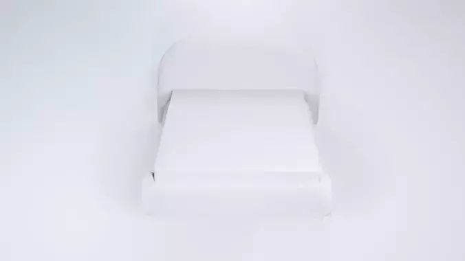 Low Poly Modern Double Bed with Upholstered Headboard