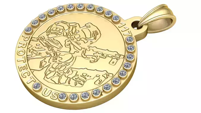 Unisex Saint  PANDANT 3D PRINTABLE MODAL 