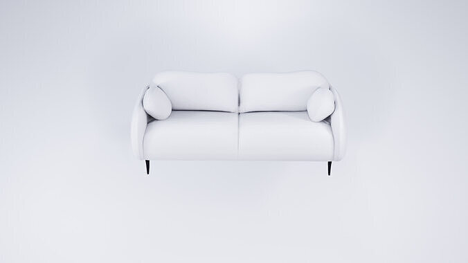 Low Poly Minimalist Sofa with Cushions 3D model