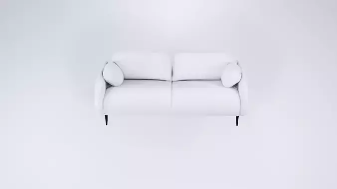 Low Poly Minimalist Sofa with Cushions