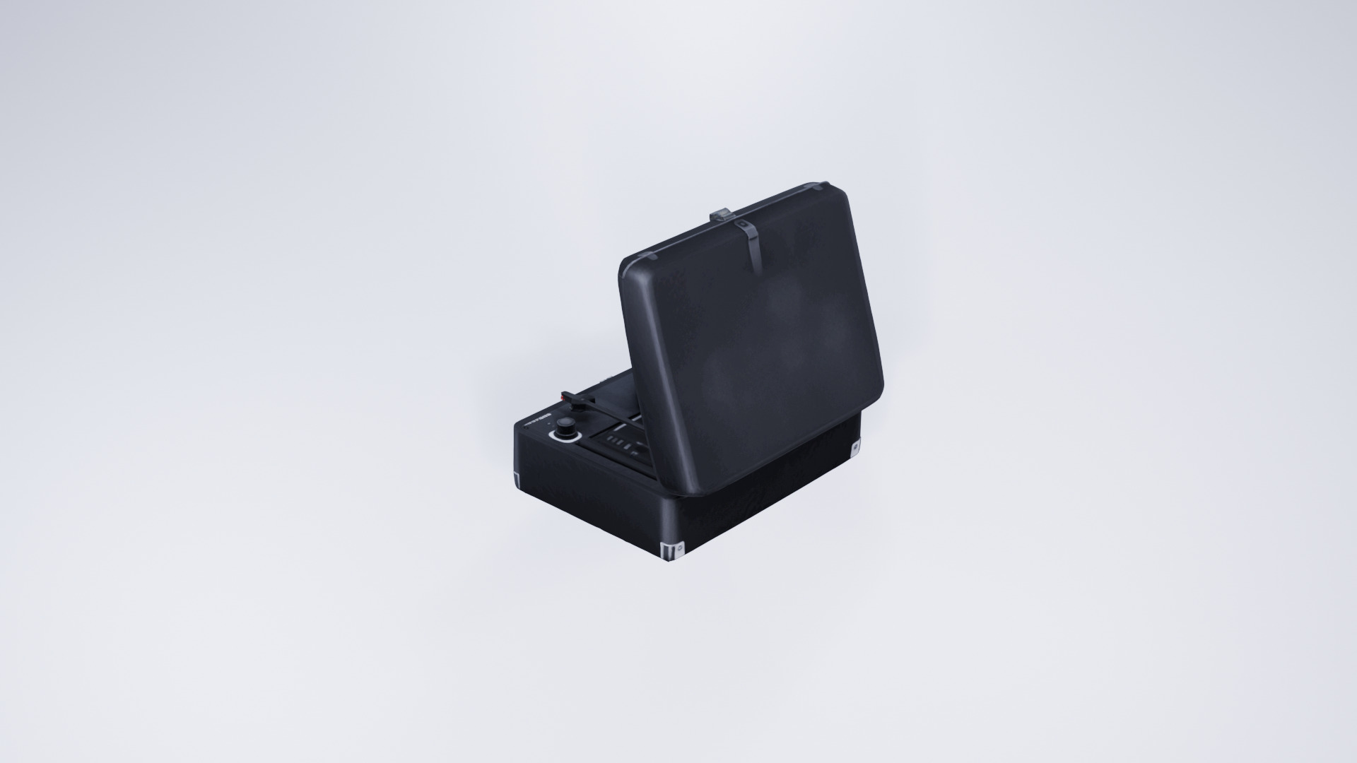 Low Poly Vintage Suitcase Turntable - Stylized Model 3D model_4