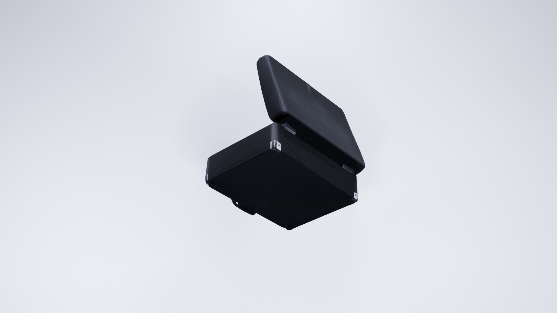 Low Poly Vintage Suitcase Turntable - Stylized Model 3D model_5