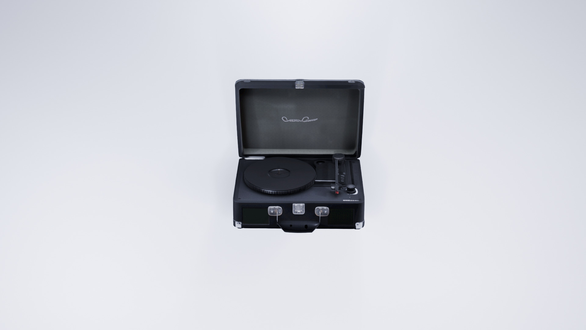 Low Poly Vintage Suitcase Turntable - Stylized Model 3D model_1