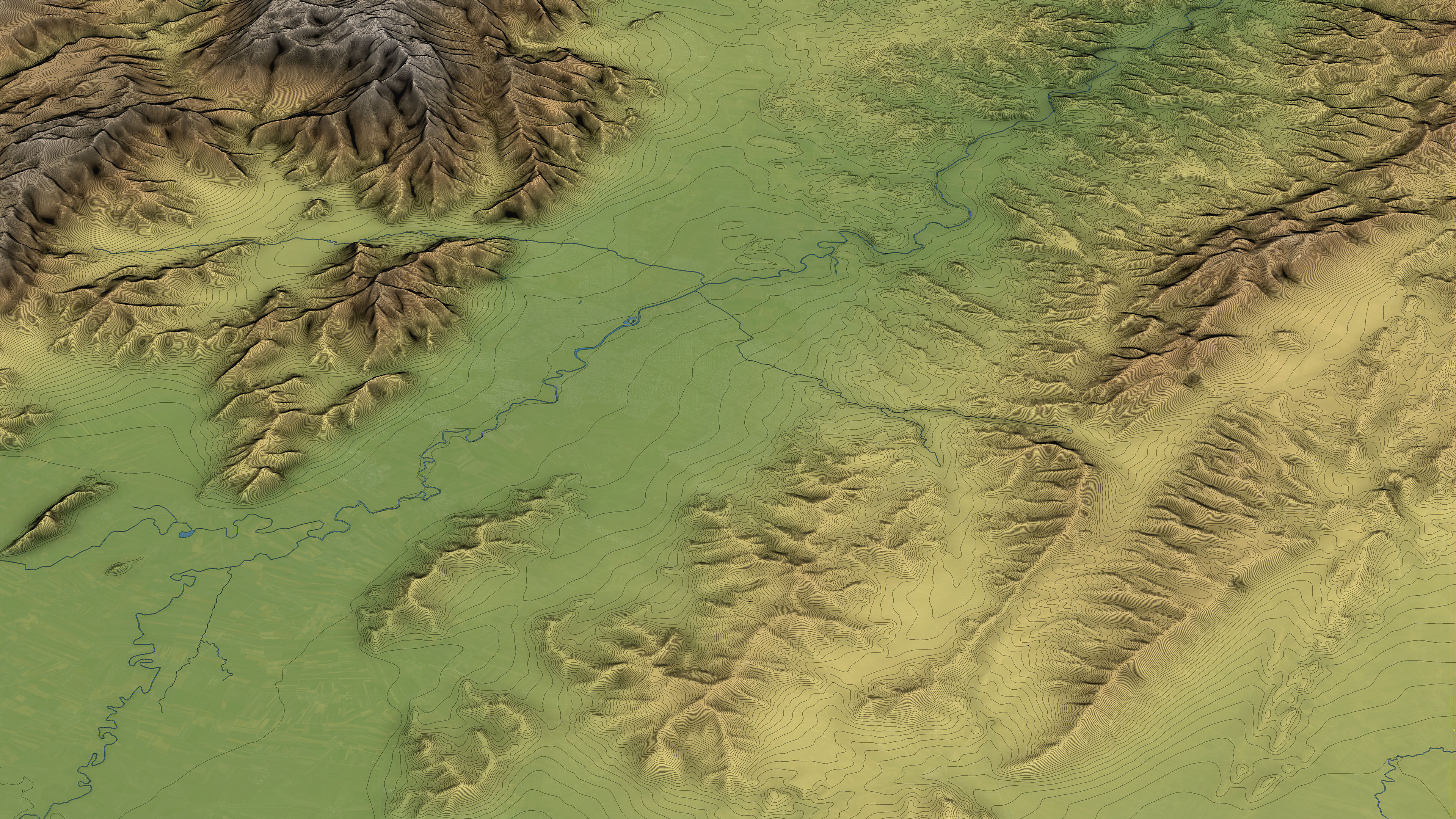 Kermanshah - Topography Terrain Low-poly 3D model_6