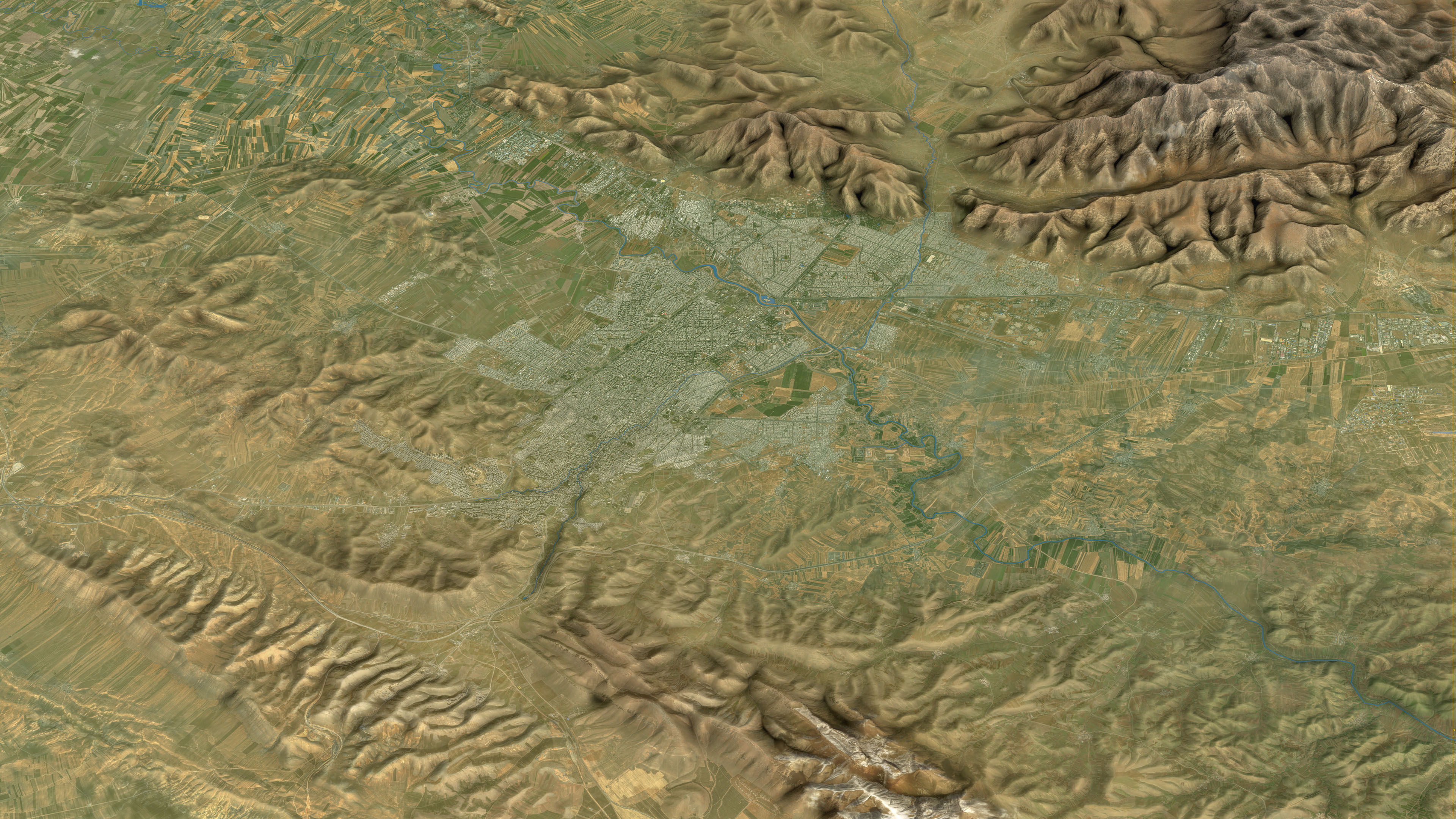 Kermanshah - Topography Terrain Low-poly 3D model_1