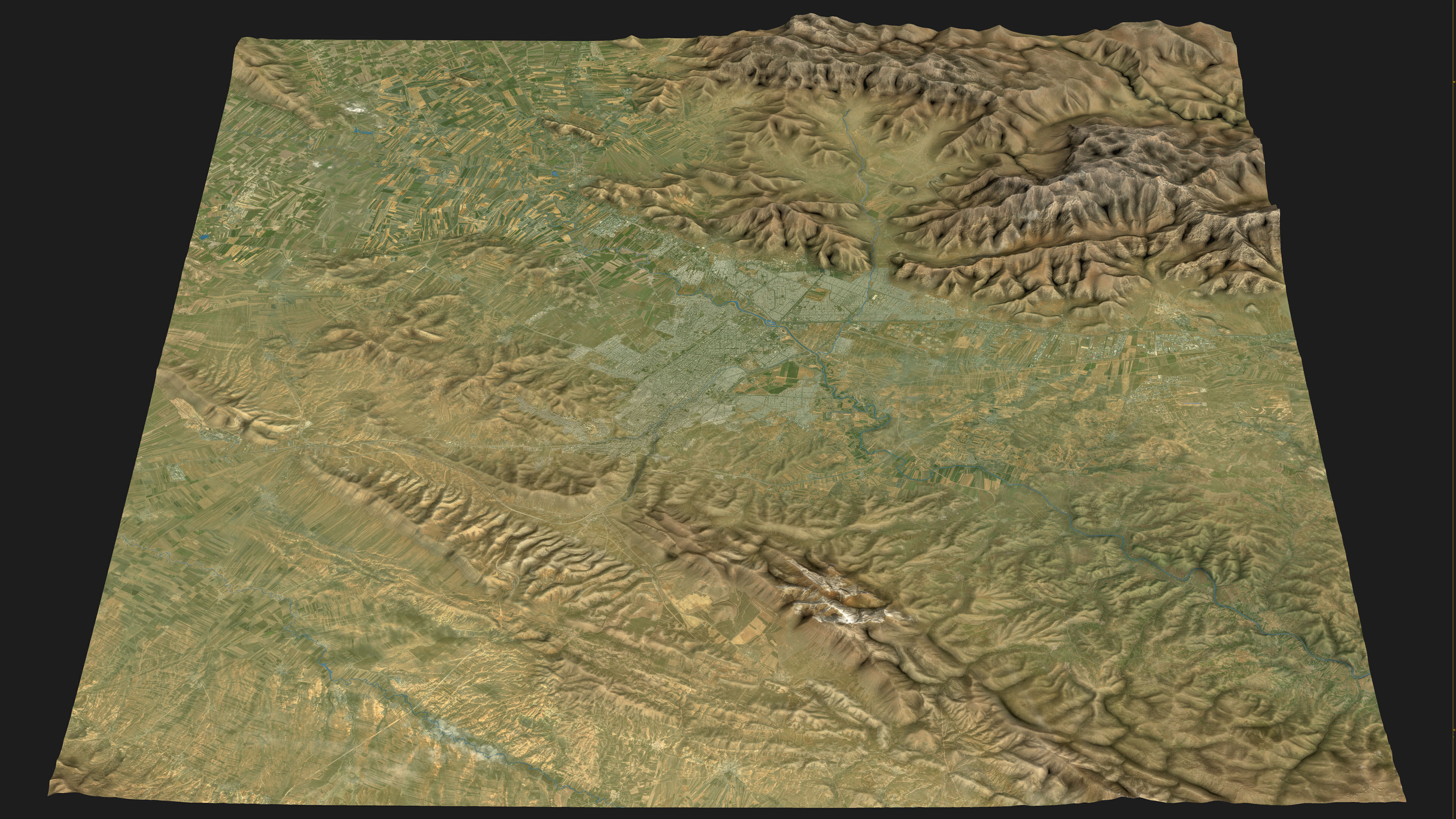 Kermanshah - Topography Terrain Low-poly 3D model_13
