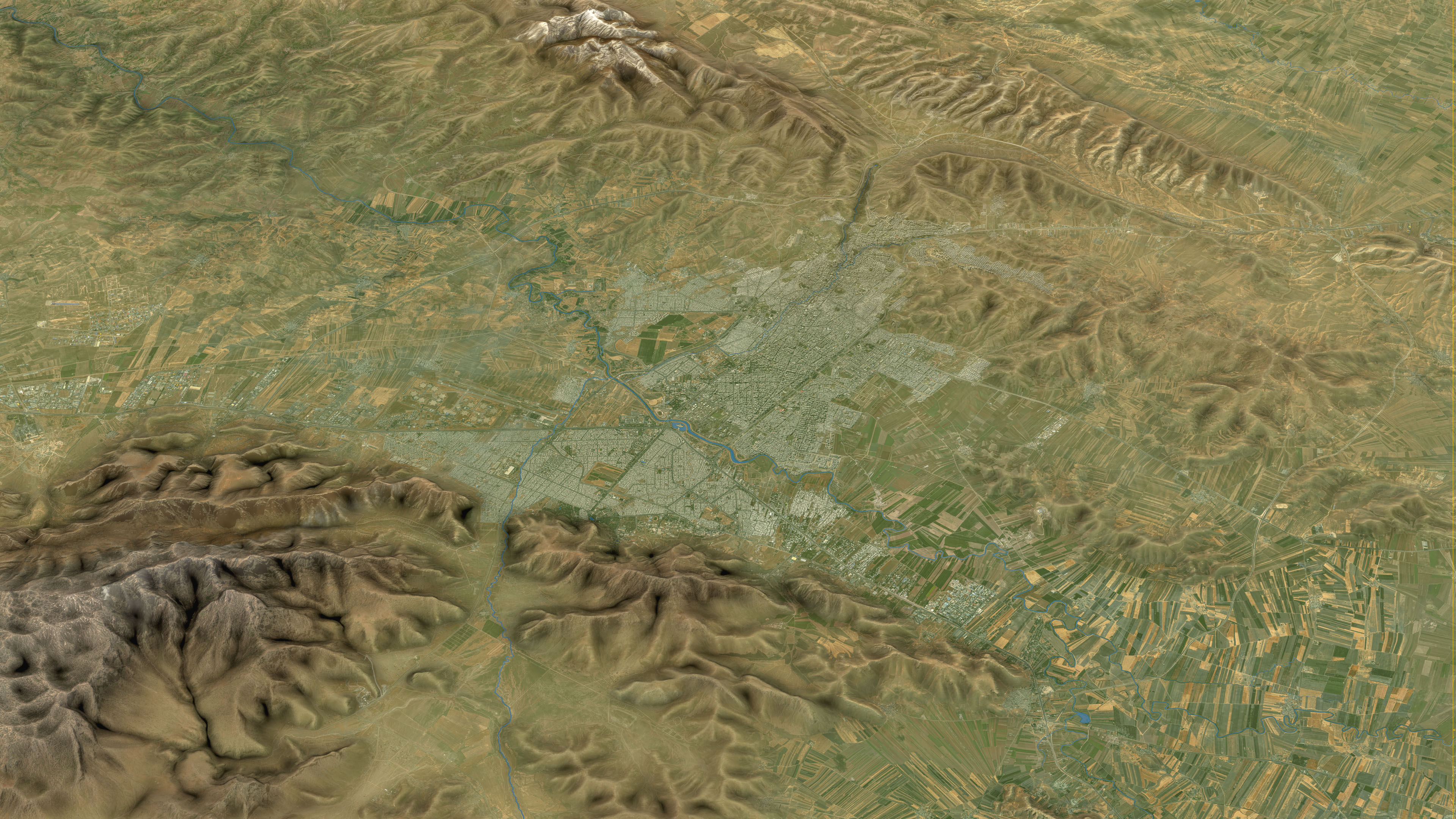 Kermanshah - Topography Terrain Low-poly 3D model_7