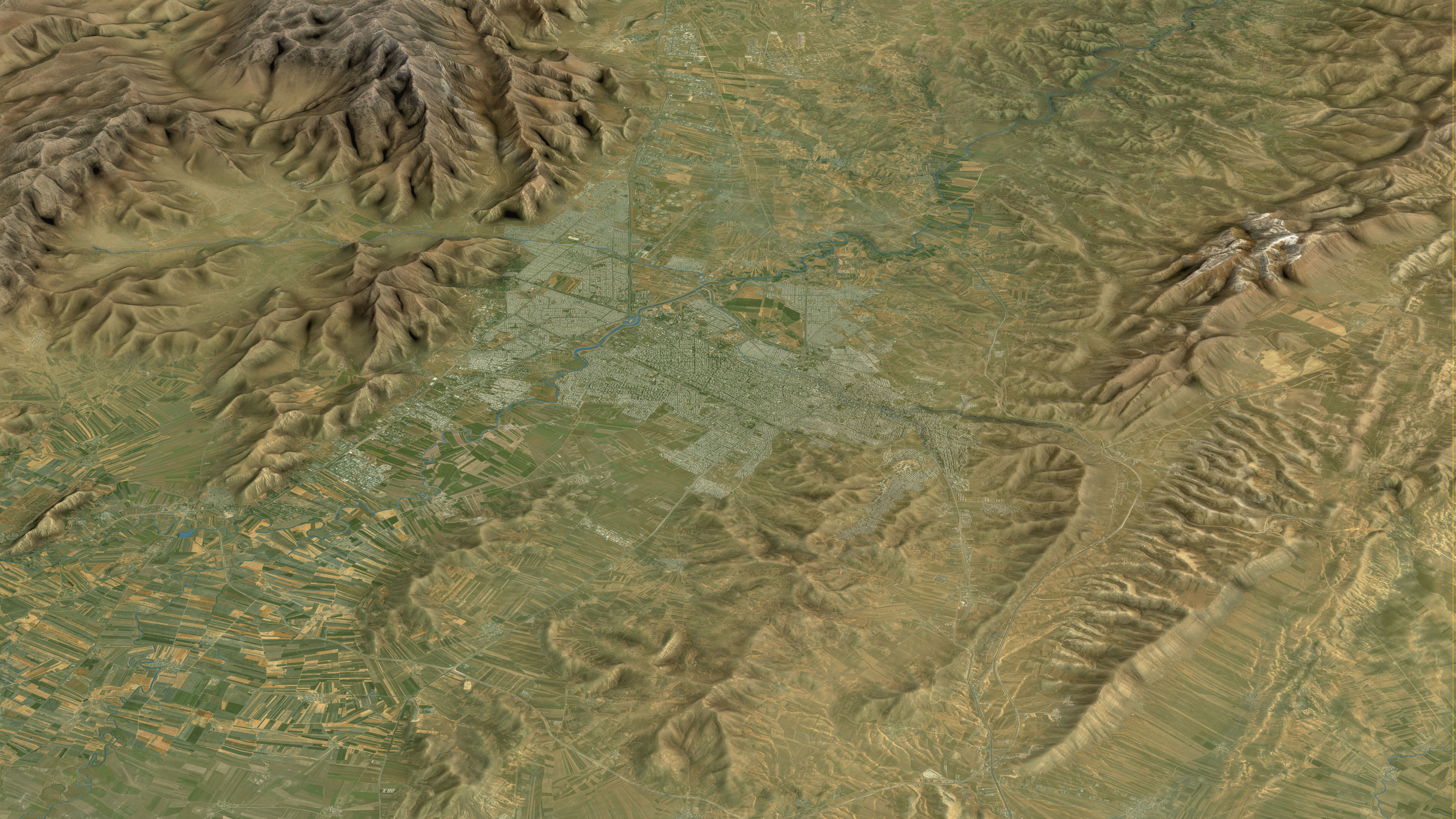 Kermanshah - Topography Terrain Low-poly 3D model_4
