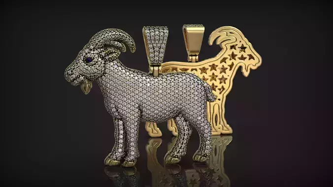 Iced Out Luxury Goat Hip Hop Diamond Star Pendant