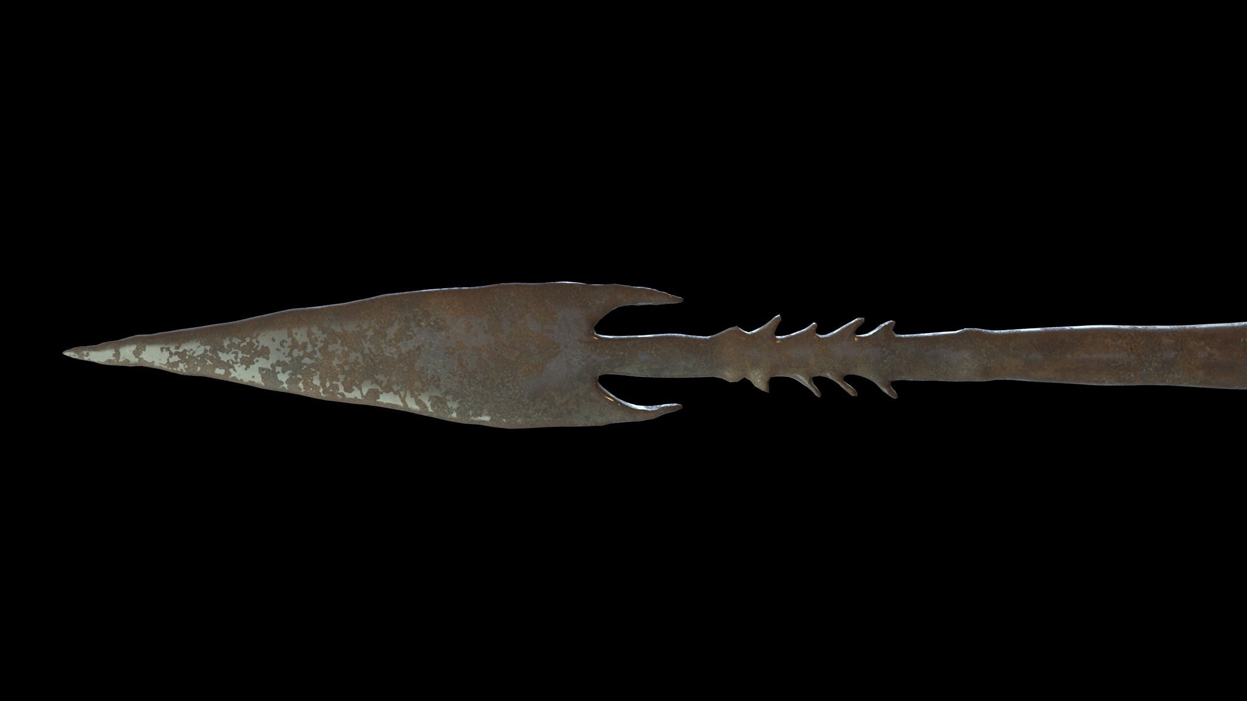 PBR Medieval Demon Skull Crossbow with Arrows  Low-poly 3D model_19