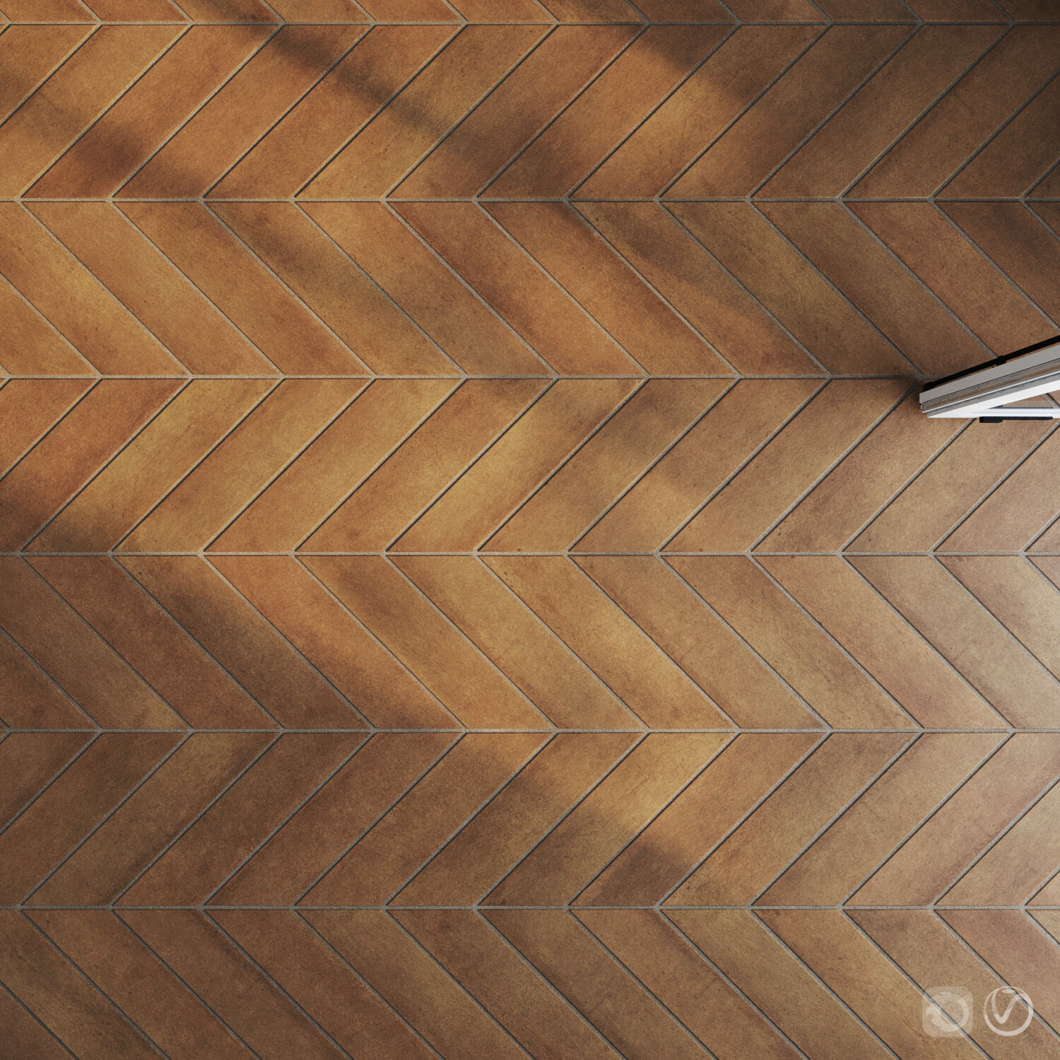 Ceramic tile set 07 - Chevron terracotta 3D model_1