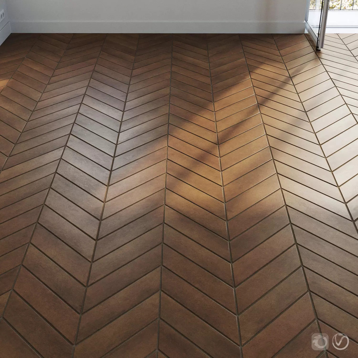 Ceramic tile set 07 - Chevron terracotta 3D model_0