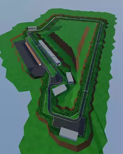 Woodland Racetrack 3D Environment Immersive Forest Circuit Low-poly 3D model