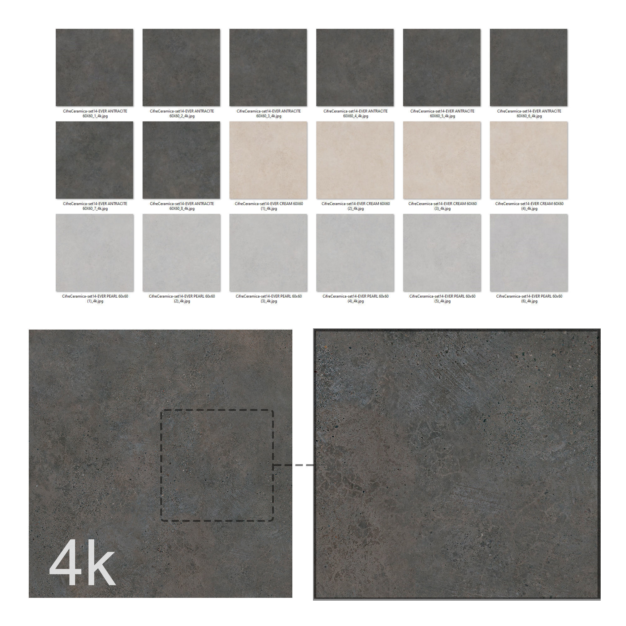 Cifre Ceramica Set 14 - Porcelanic Bundle - 3 Colors - 4k Texture_2