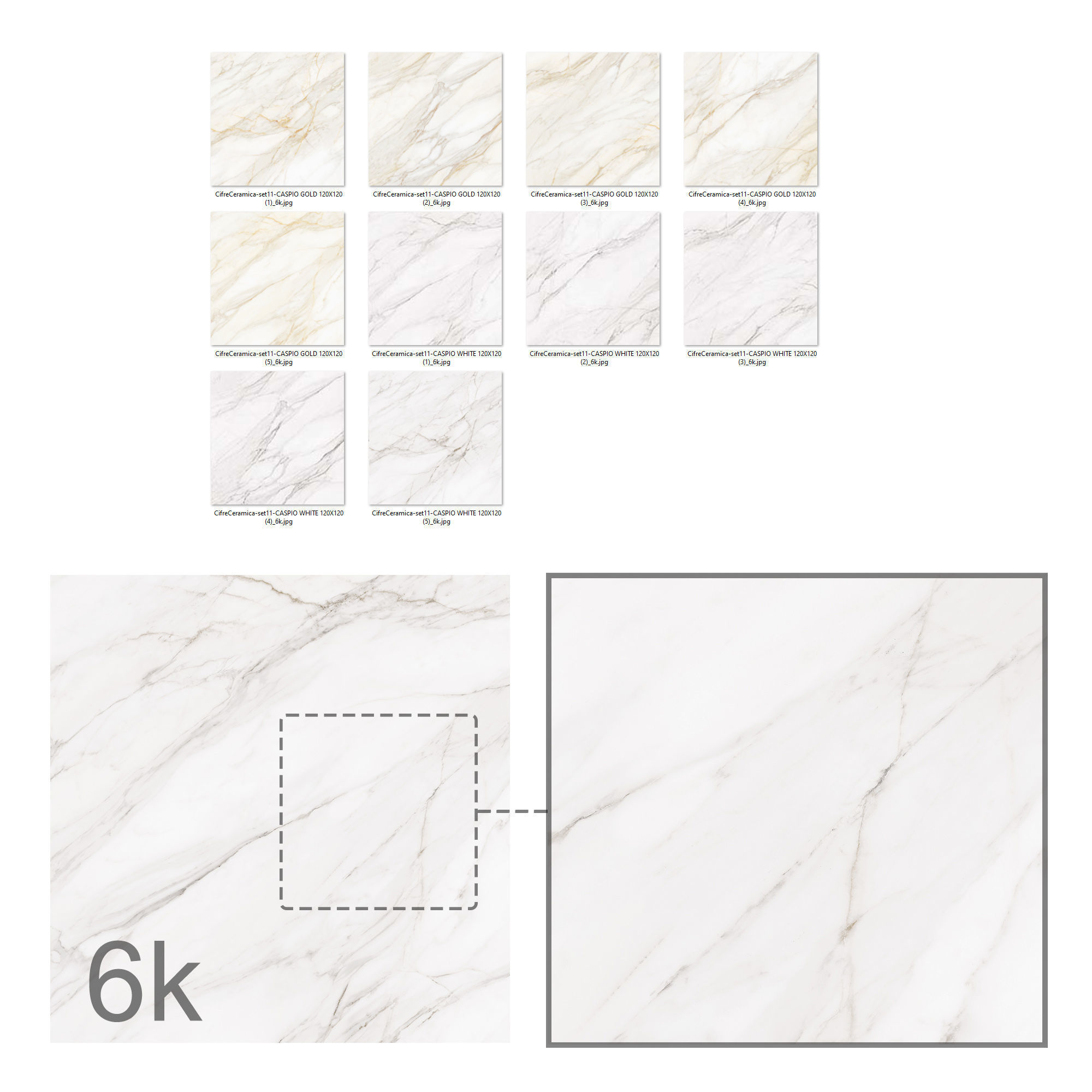 Cifre Ceramica Set 11 - Caspio Marble Bundle - 2 Colors - 6k Texture_2