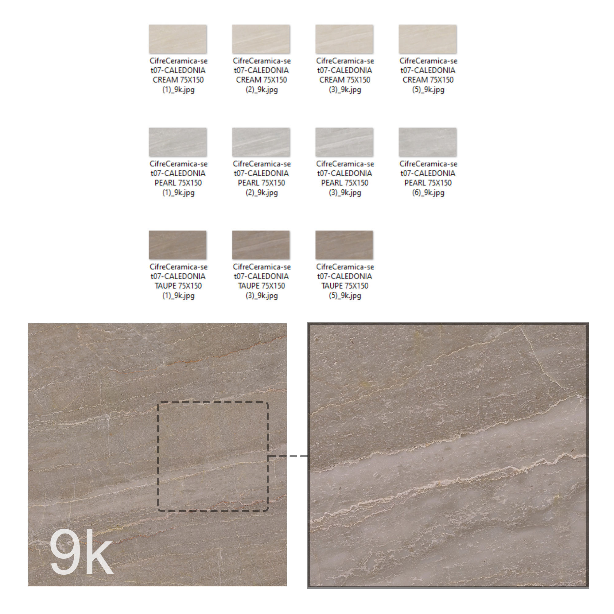 Cifre Ceramica Set 07 - Quartz Bundle - 3 types of Marble - 9k Texture_9