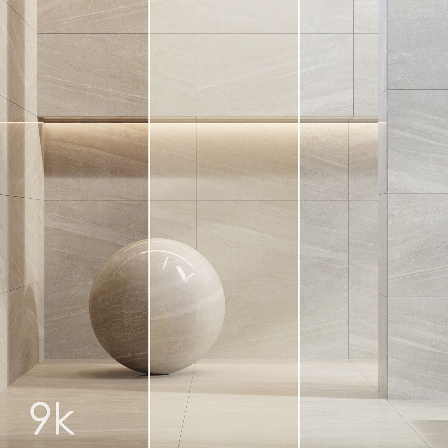 Cifre Ceramica Set 07 - Quartz Bundle - 3 types of Marble - 9k Texture_1