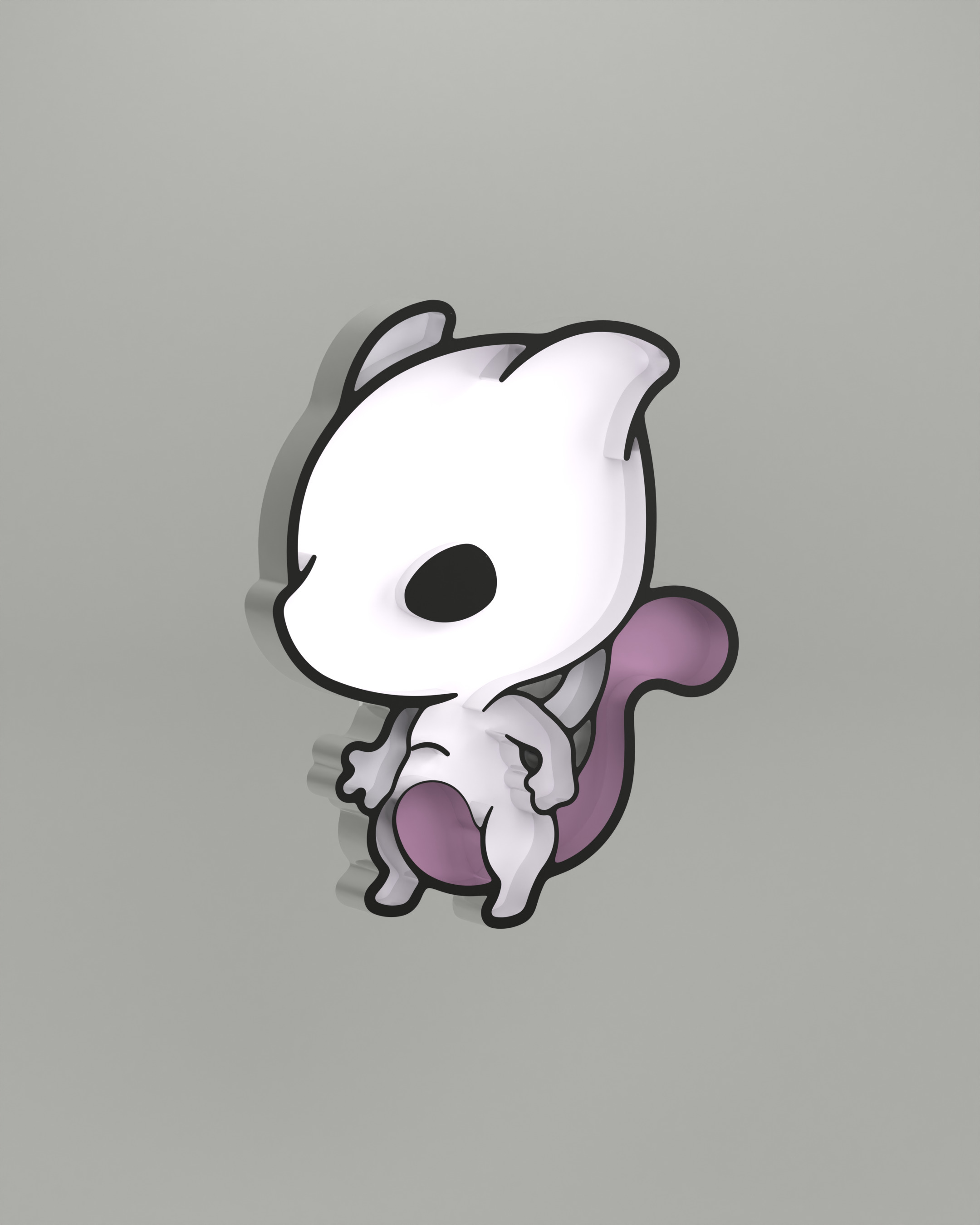 Mewtwo Pokemon Cookie cutter  3D print model_4