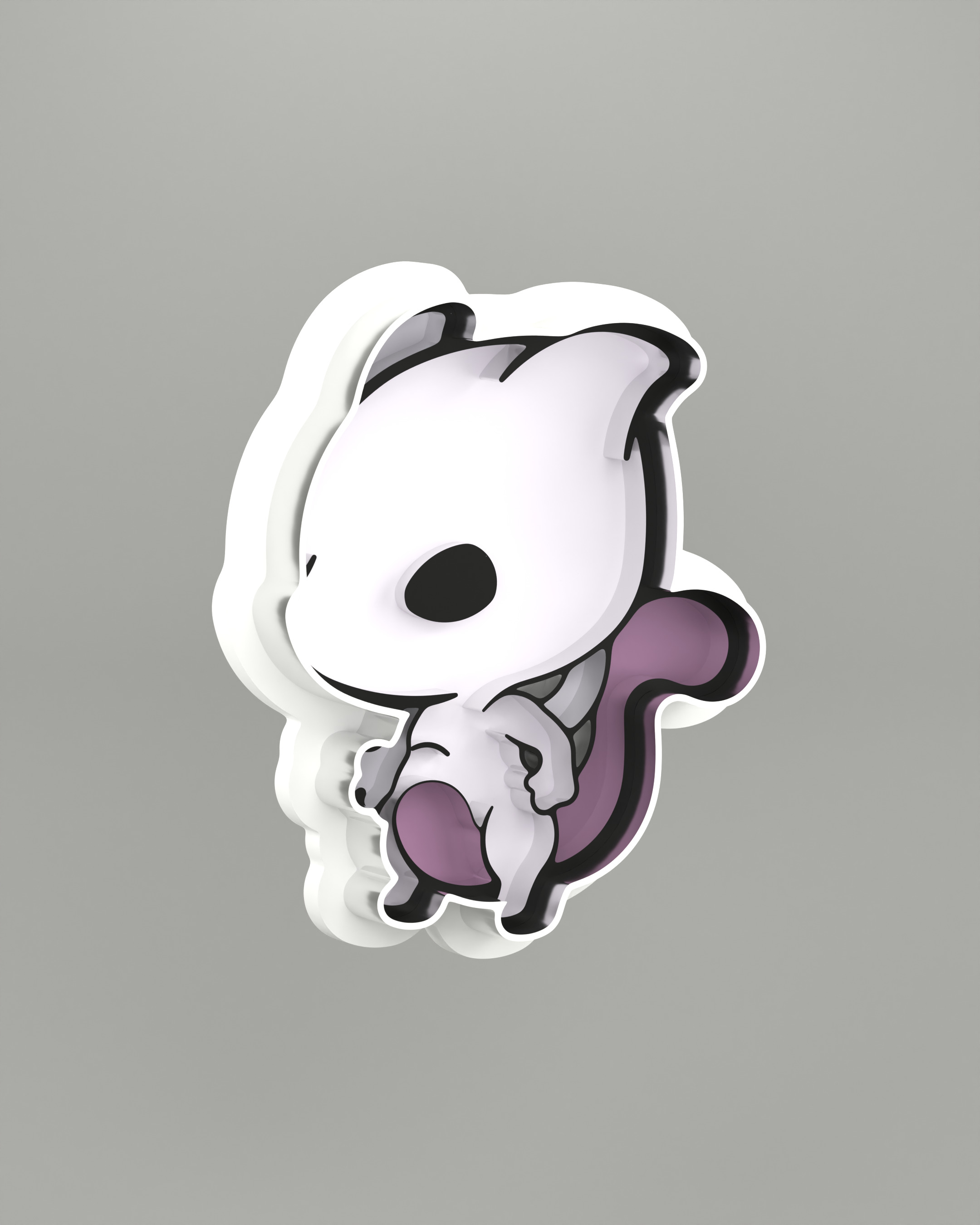 Mewtwo Pokemon Cookie cutter  3D print model_1