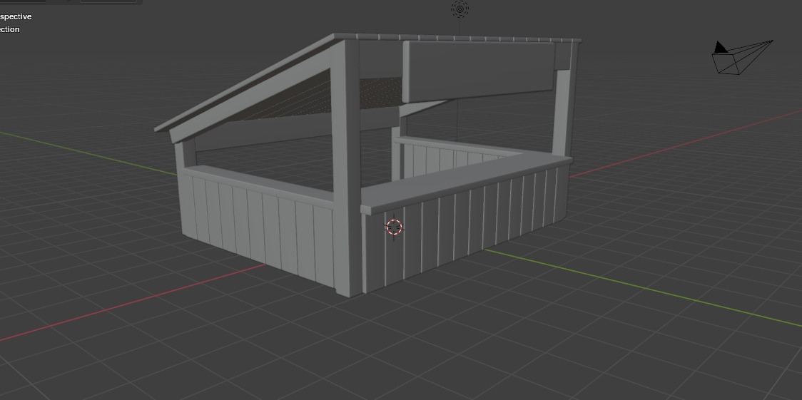 wooden store 3D model_16