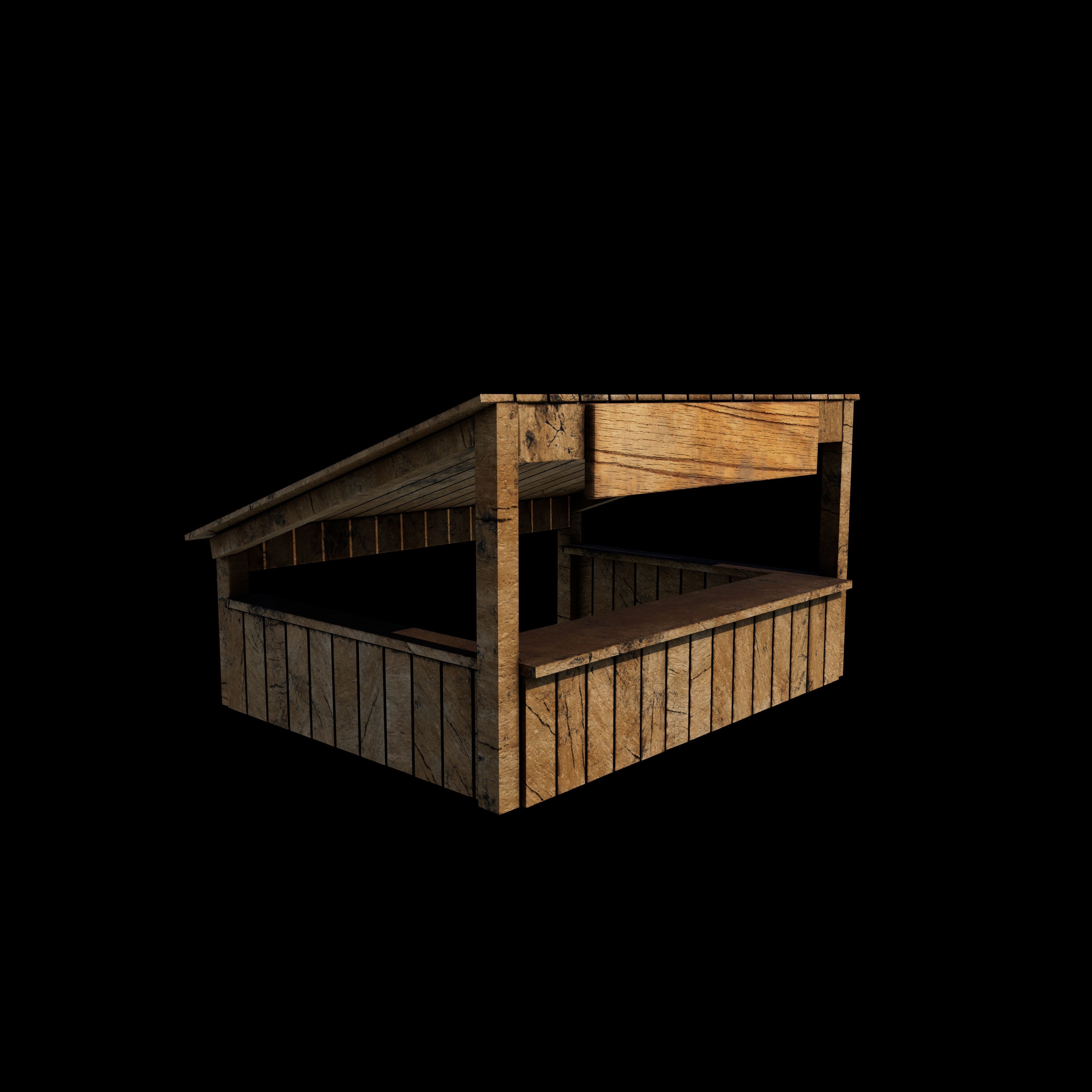 wooden store 3D model_9