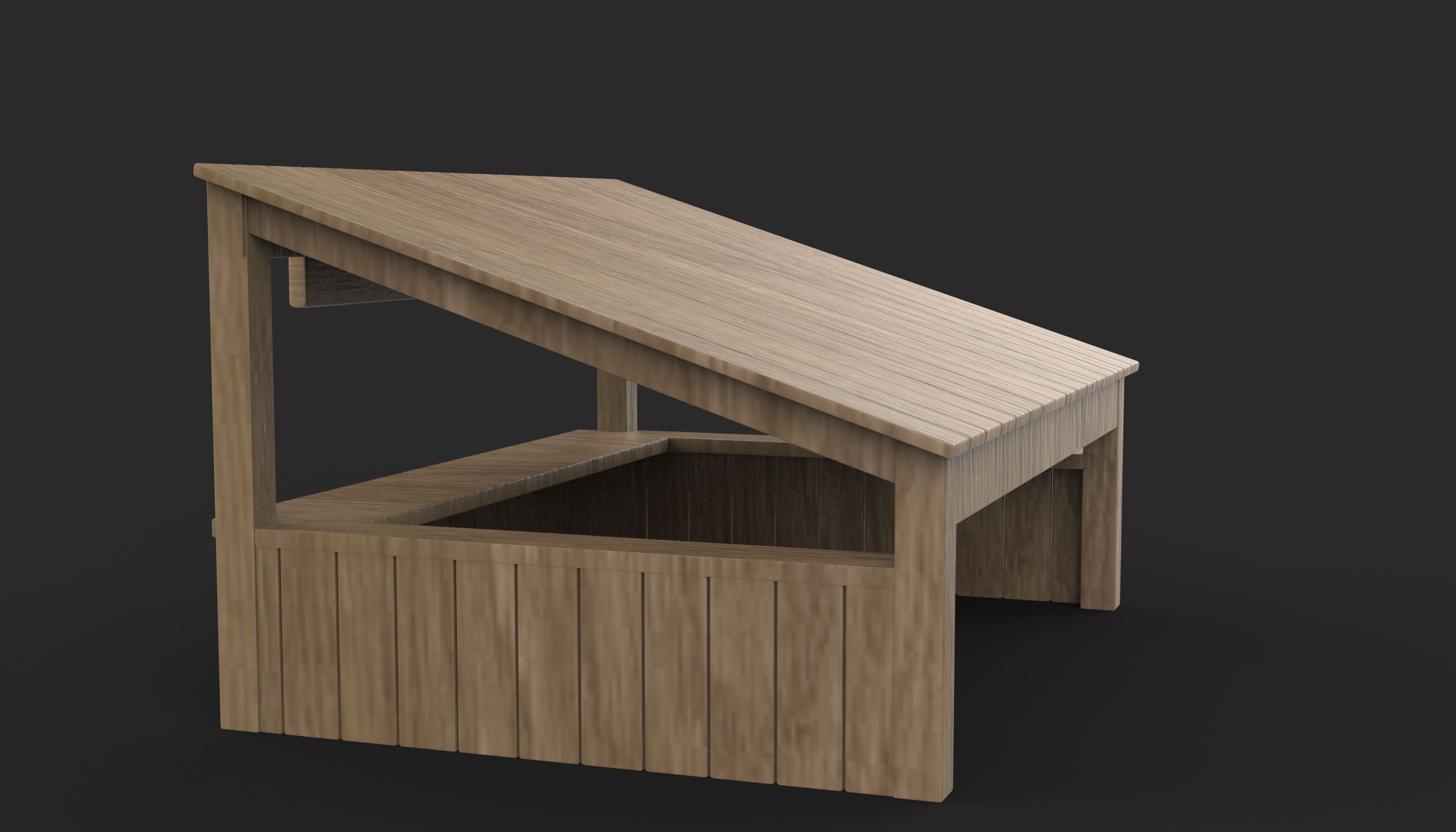wooden store 3D model_7