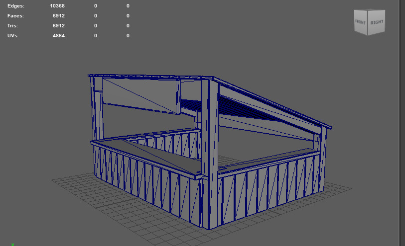 wooden store 3D model_15