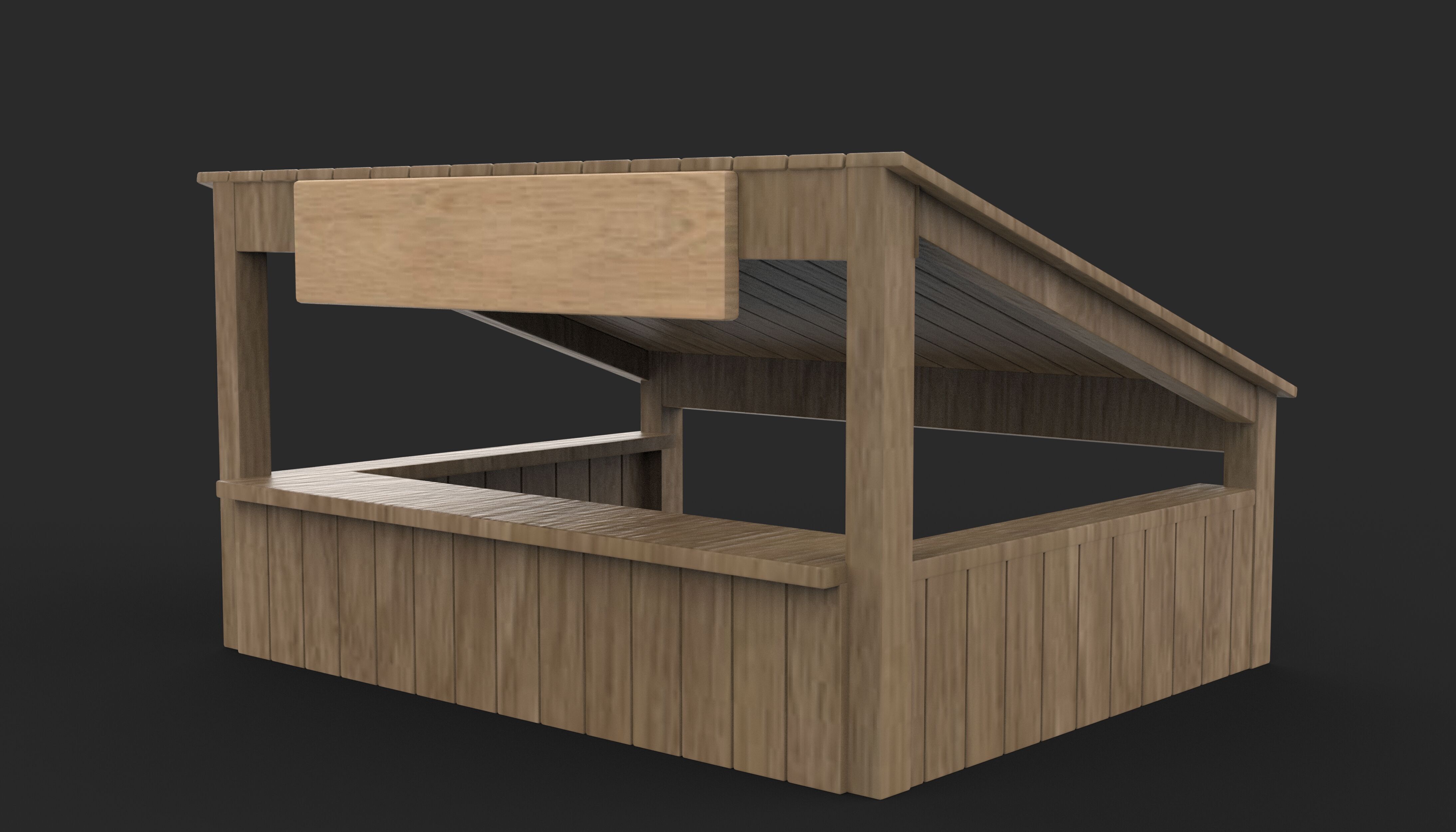 wooden store 3D model_8