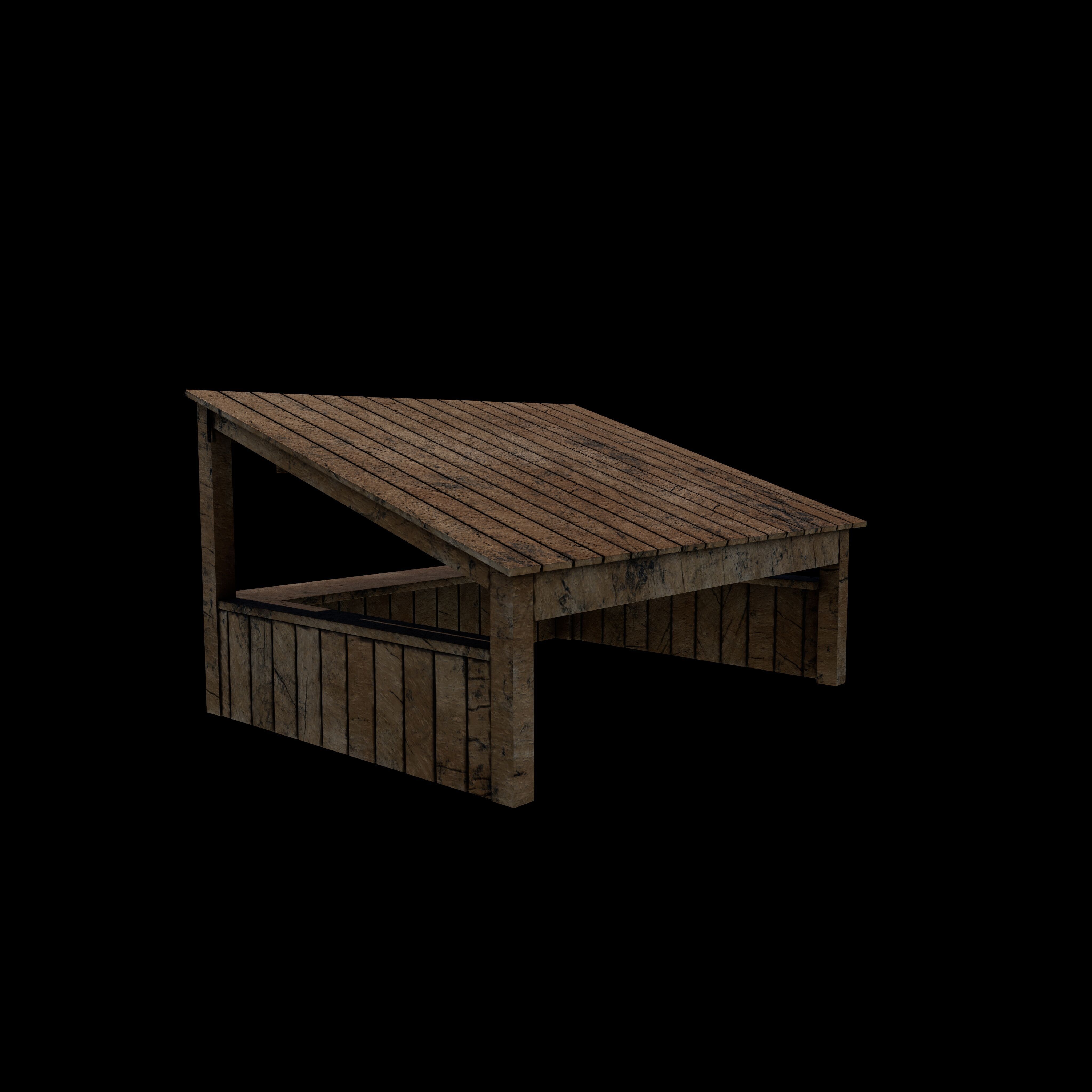 wooden store 3D model_5