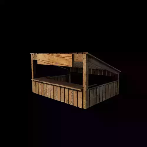 wooden store 3D model